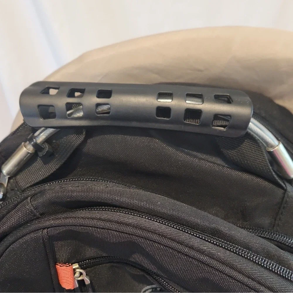 Shrradoo Padded Black Nylon Solid Laptop Backpack with Computer Compartment
